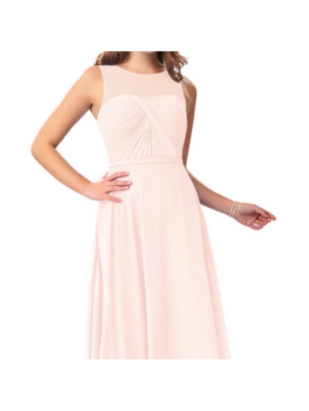 NWT Azazie Justine Bridesmaid Dress in Rose Petal - Size A18